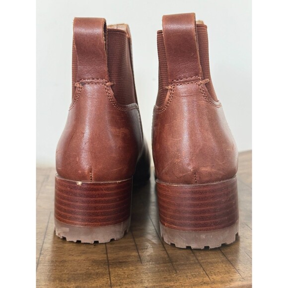 Madewell Womens Rosie Boots Size 8.5 Cognac Tan Leather Block Heel Ankle Booties - Picture 6 of 13
